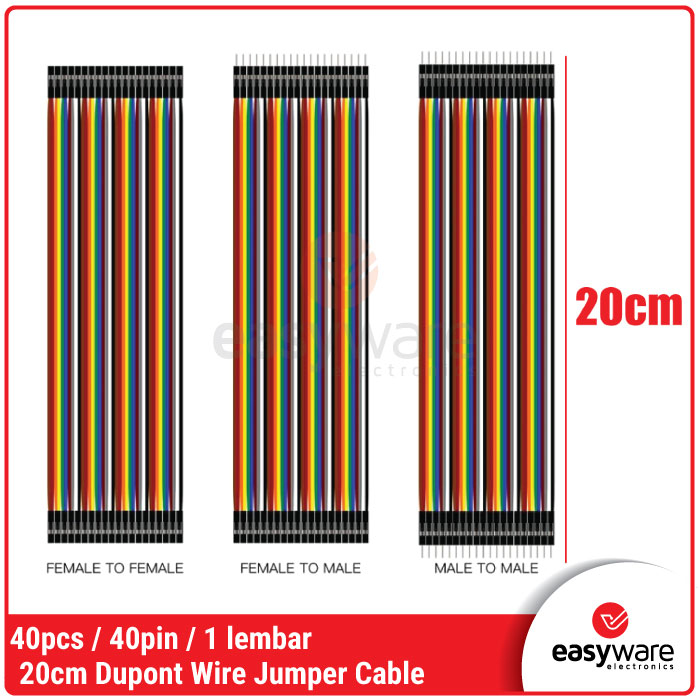 Kabel Jumper Male Female Cable Dupont 20cm isi 40pcs 2.54mm