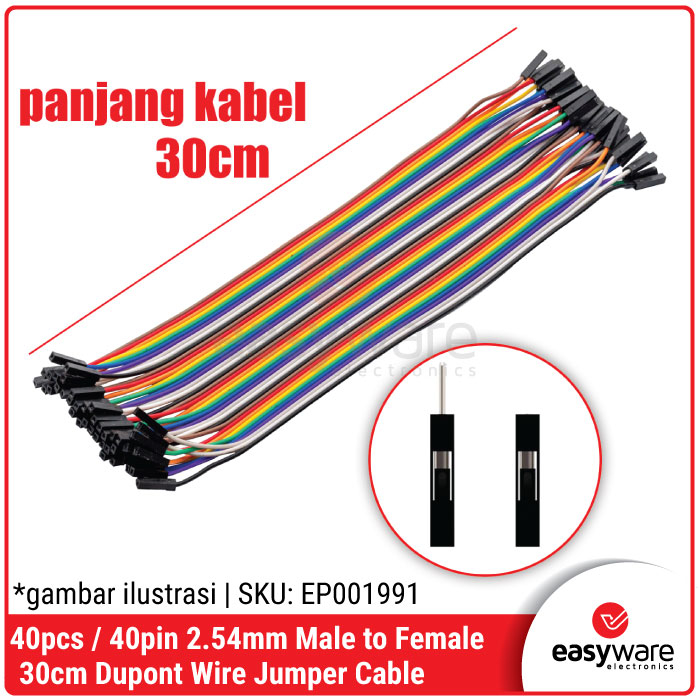 Kabel Jumper Male Female Cable Dupont 30cm isi 40pcs 2.54mm - Gambar 3