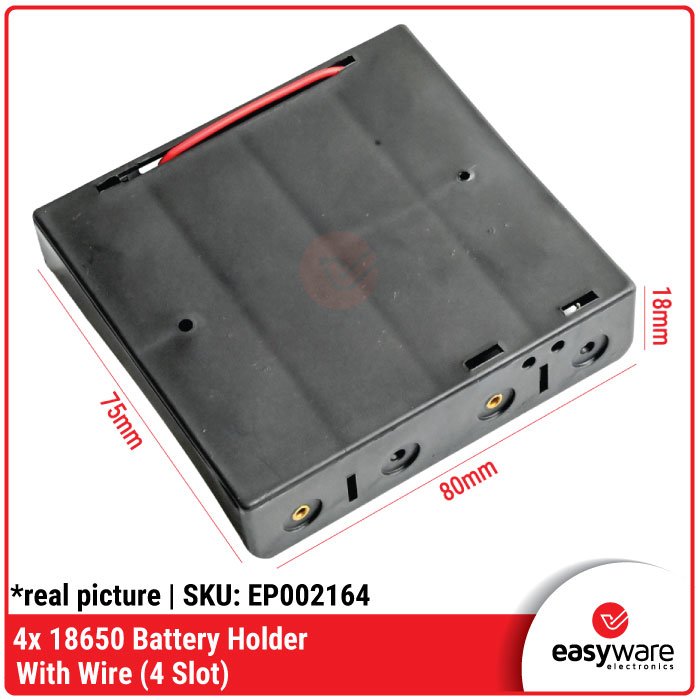 18650 Battery Holder plat 1 Slot 2 Slot 3 Slot 4 Slot With Wire Dudukan Baterai Plat Lempeng Kotak Baterai dengan kabel 18650 Li-ion - Image 7