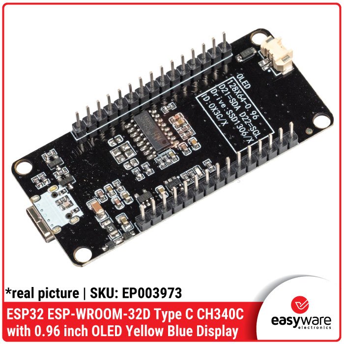 ESP32 WROOM-32D + OLED 0.96 Inch Type C CH340C Development Board WiFi Bluetooth - Image 3