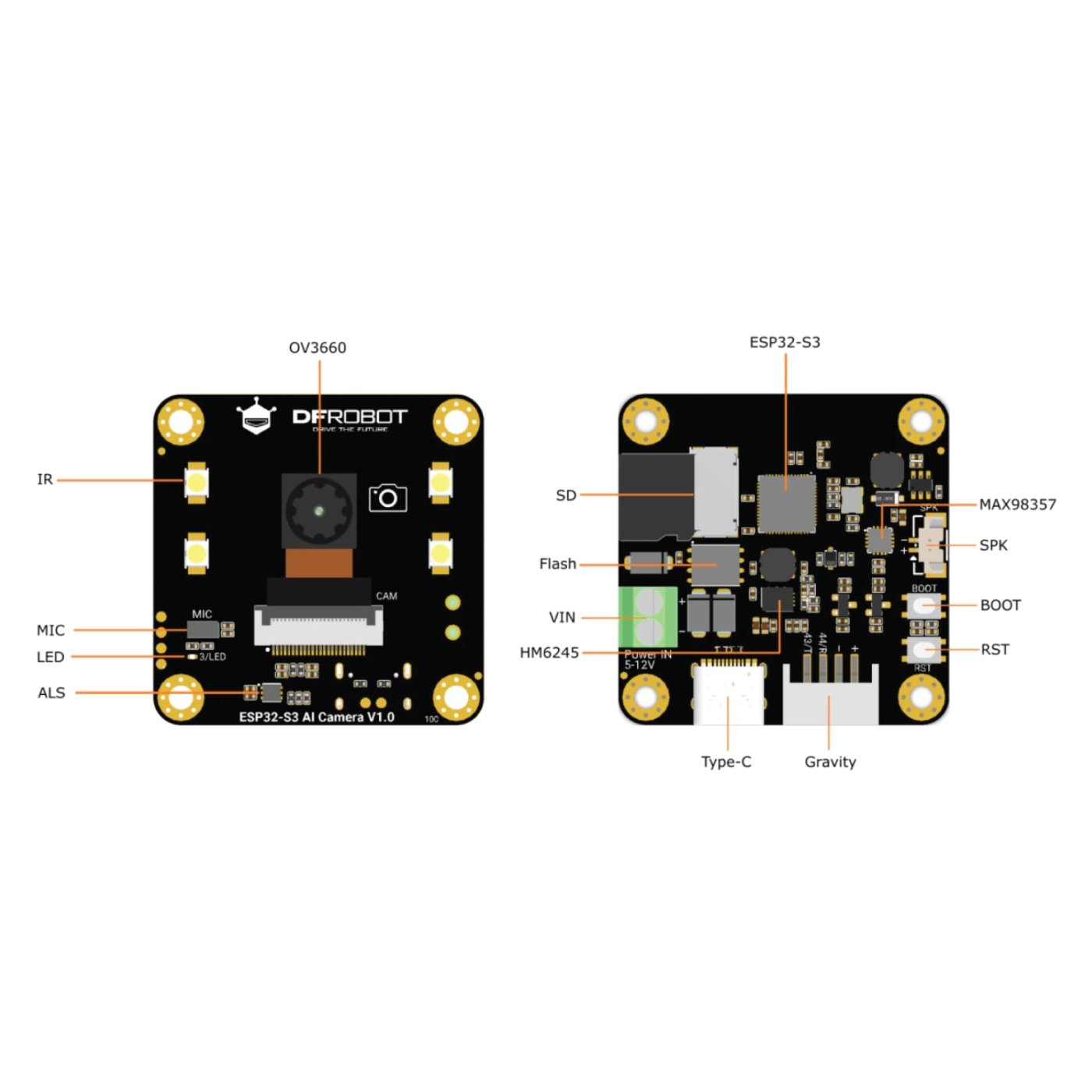 DFRobot ESP32-S3 ESP32 S3 AI Camera Module Edge Image Recognition, Night Vision, ChatGPT Voice Interaction - Image 7