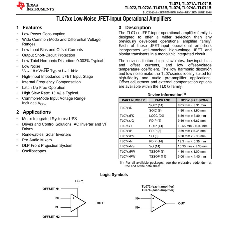 IC Amplifier TL074 – TL074CDR (0-70°C) & TL074IDR (-40-85°C), Quad Op-Amp JFET SMD – Texas Instruments - Image 2