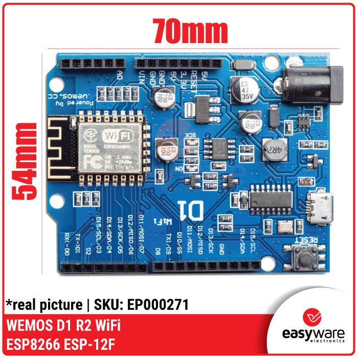 WEMOS D1 R2 ESP8266 ESP-12F WiFi Board – Development Board Layout Arduino UNO - Image 2