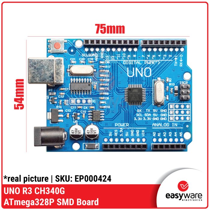 Arduino UNO R3 Clone CH340 CH340G SMD Type B Type C USB SMD Board - Image 6