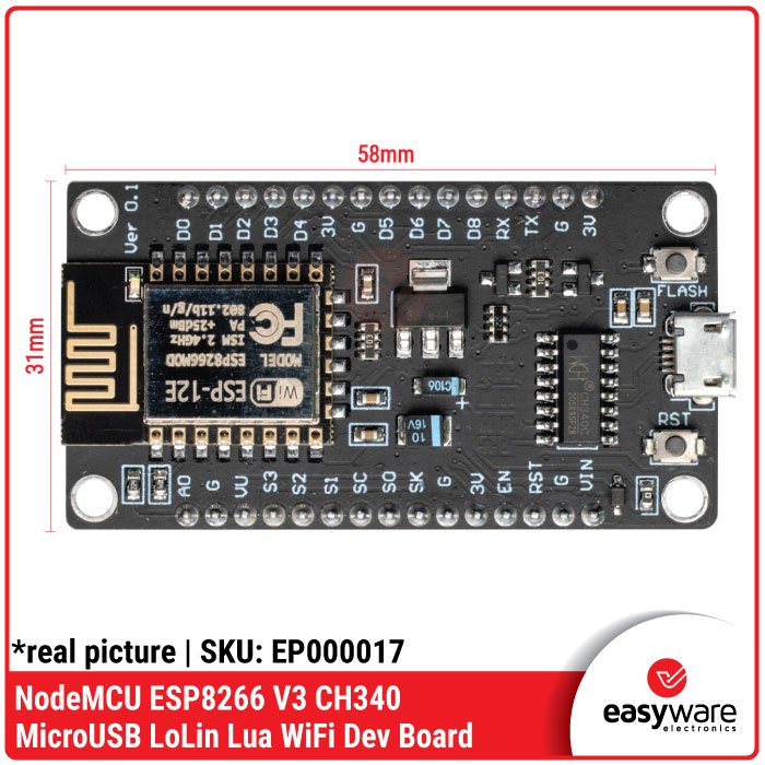NodeMCU V3 LoLin ESP8266 CH340 – Modul WiFi Development Board Micro USB / Type C untuk IoT - Image 3