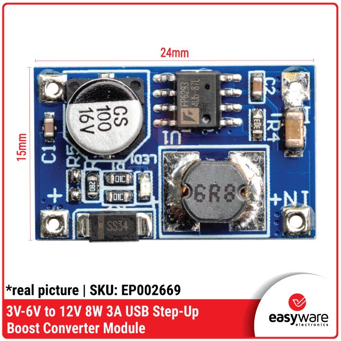 Modul Step Up 3V-6V to 12V 8W 3A USB Step-Up Boost Converter Module - Image 2