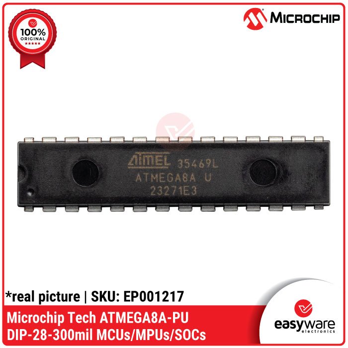 IC ATMEL ATMEGA8A PU DIP-28 Microchip – IC Mikrokontroler AVR ATMEGA8 Original - Image 2