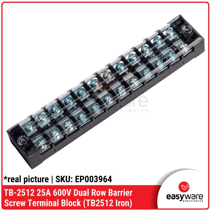 Terminal Blok Sekrup Dual Row TB-2512 – Konektor Daya 600V 25A (Pitch 10mm) - Image 2