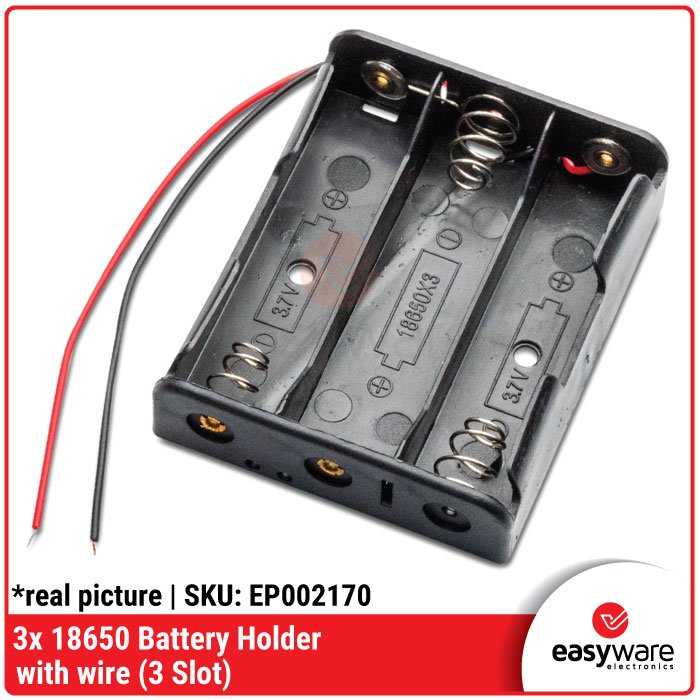 18650 Battery Holder plat 1 Slot 2 Slot 3 Slot 4 Slot With Wire Dudukan Baterai Plat Lempeng Kotak Baterai dengan kabel 18650 Li-ion - Image 6