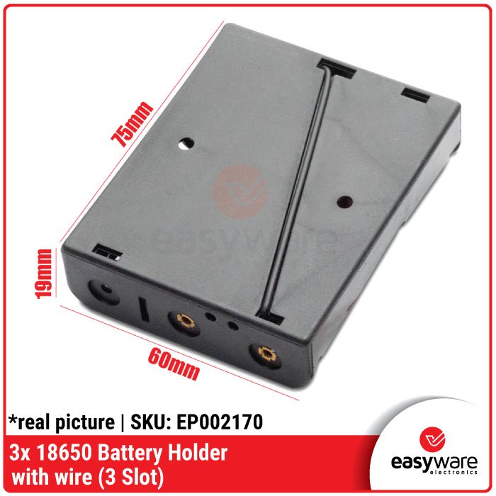 18650 Battery Holder plat 1 Slot 2 Slot 3 Slot 4 Slot With Wire Dudukan Baterai Plat Lempeng Kotak Baterai dengan kabel 18650 Li-ion - Image 5