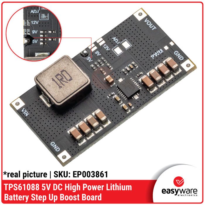 TPS61088 5V 9V 12V DC High Power Lithium Battery Step Up Boost Board - Image 8