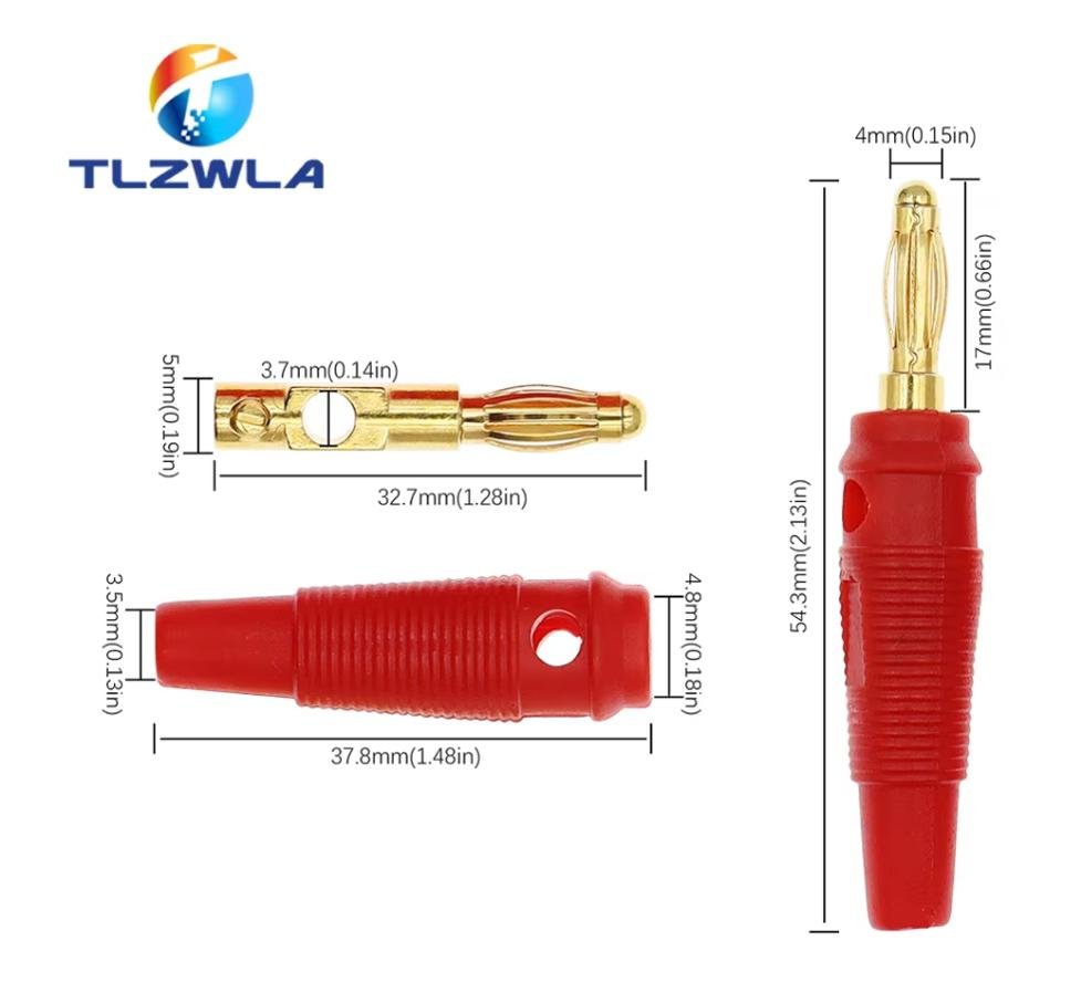 Banana Plug 4mm Gold Plated – Konektor Jack Audio & Power Supply Merah Kuning Hijau Biru Hitam Putih - Image 2
