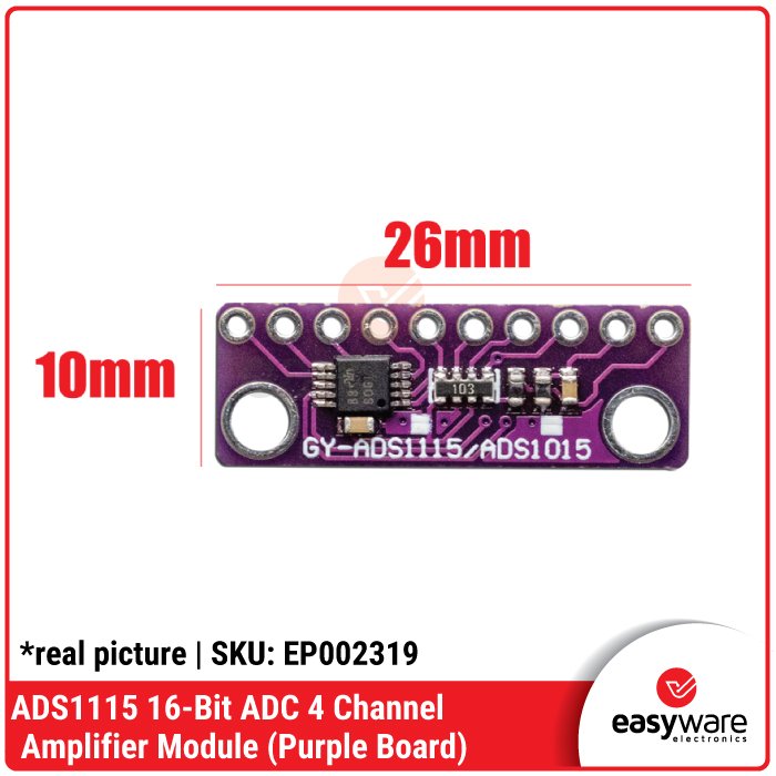 ADS1115 16 BIT I2C ADC 4 CHANNEL ANALOG TO DIGITAL MODULE ORIGINAL CHIP / BLUE / PURPLE BOARD - Image 6