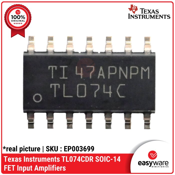 IC Amplifier TL074 – TL074CDR (0-70°C) & TL074IDR (-40-85°C), Quad Op-Amp JFET SMD – Texas Instruments - Image 6