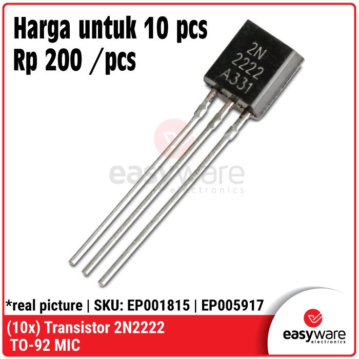 10pcs Transistor 2N2222 2N2222A TO-92 Bipolar Transistor BJT 2N 2222 TO92 NPN Transistor 40V 625mW