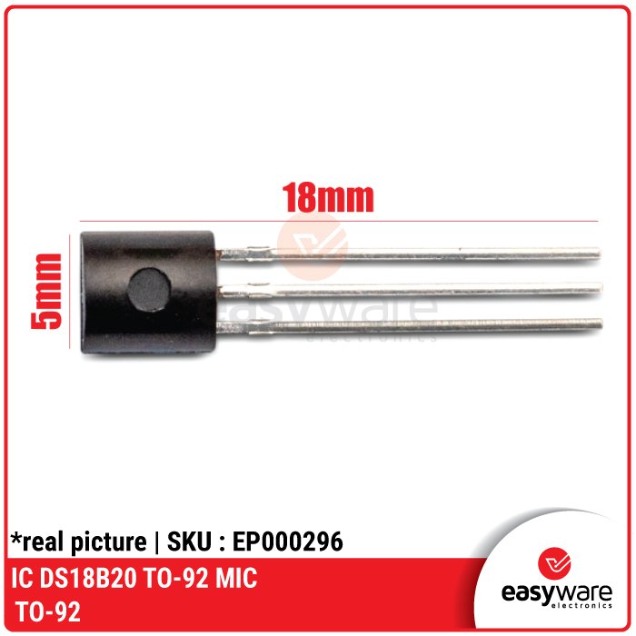 IC DS18B20 TO-92 Sensor Suhu Digital 1-Wire - Image 3
