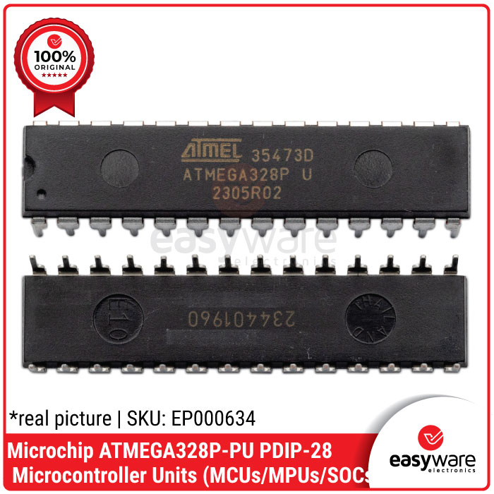 IC Microcontroller ATmega328P-PU PDIP-28 Microchip Original — Chip Arduino Uno - Gambar 2