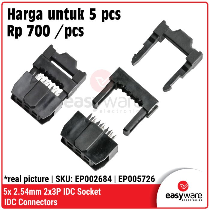 5pcs 2.54mm IDC SOCKET 6P 8P 10P 12P 14P 16P 20P SOCKET FEMALE IDC 2×3 2×4 2×5 2×6 2×7 2×8 2×10 FC-10P FC-16P SOKET IDC CONNECTOR - Image 3