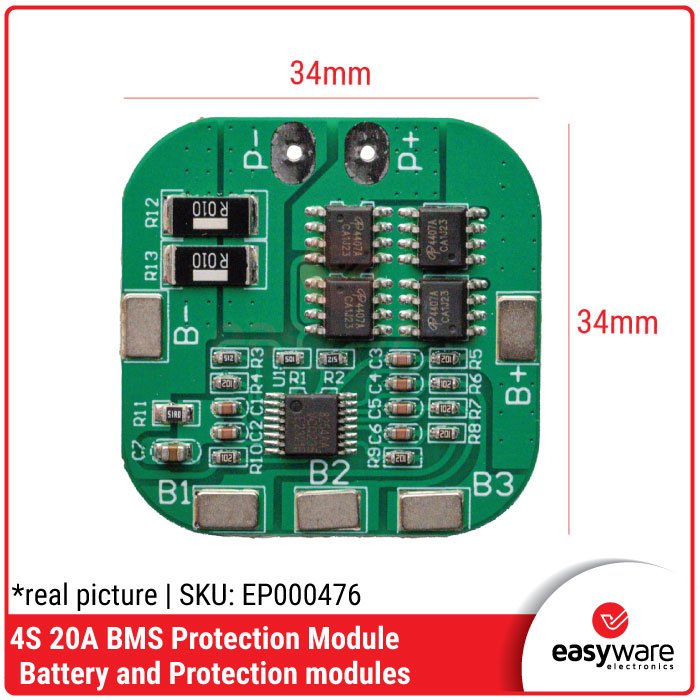 Modul BMS 4S 20A – Battery Management System 16.8V untuk Baterai Lithium High Current - Image 2