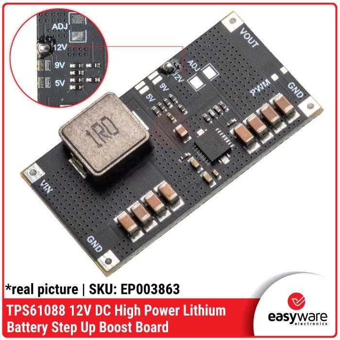 TPS61088 5V 9V 12V DC High Power Lithium Battery Step Up Boost Board - Image 2