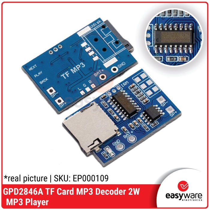 GPD2846A TF Card MP3 Decoder Board 2W Amplifier Module JL IC 16 Pin USB Audio Player - Image 3