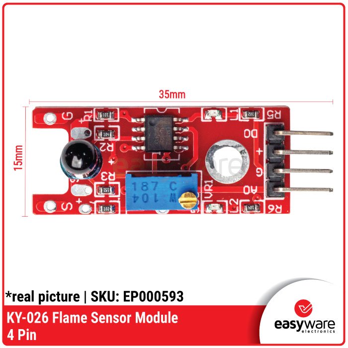 KY-026 Flame Sensor Module 4 Pin – Sensor Deteksi Api Ganda Analog Digital for Arduino - Image 2
