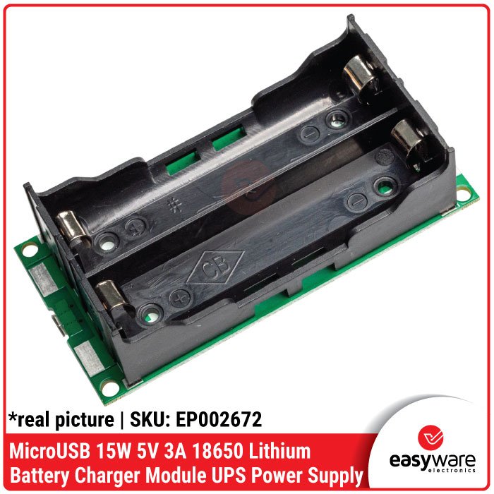 Module Charger 18650 UPS 5V 3A – MicroUSB 15W Power Supply Module UPS untuk IoT & Router - Image 2
