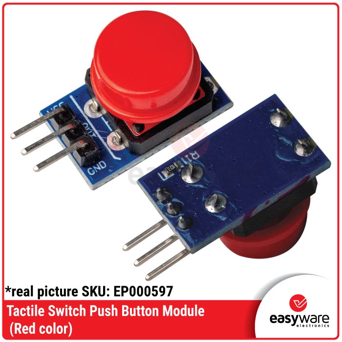 Modul Tactile Switch Push Button 12x12mm 3-Pin PCB – Red Green Blue Yellow Black - Image 4
