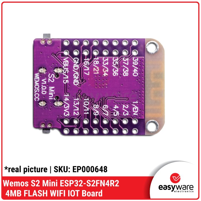 Wemos S2 Mini ESP32-S2FN4R2 4MB Flash – Modul WiFi IoT 2MB PSRAM - Image 3