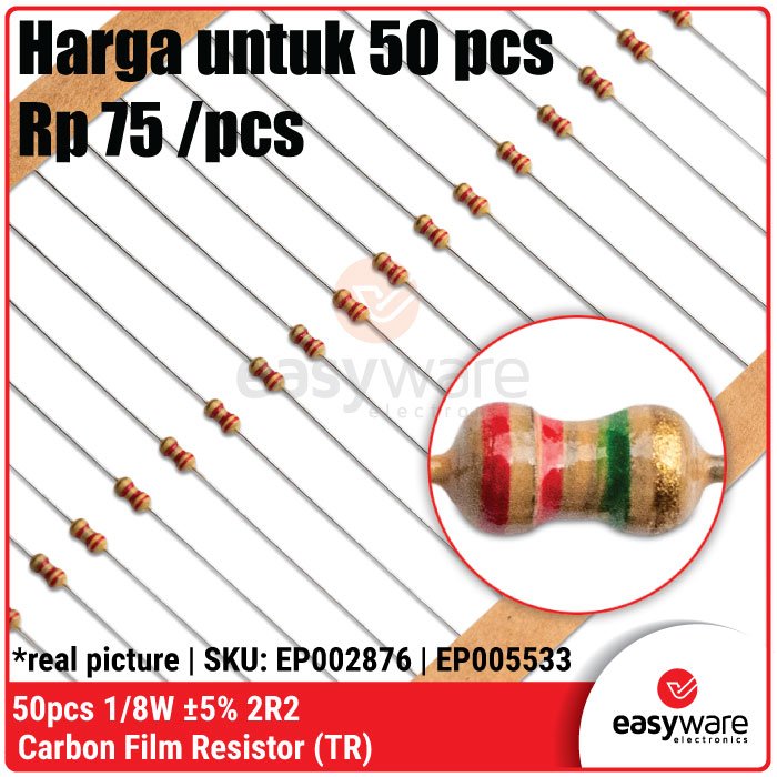 50x Carbon Film Resistor 1/8W 5% 2R2 10R 56R 100R 180R 330R 1K 1K2 2K2 4K7 - Image 5