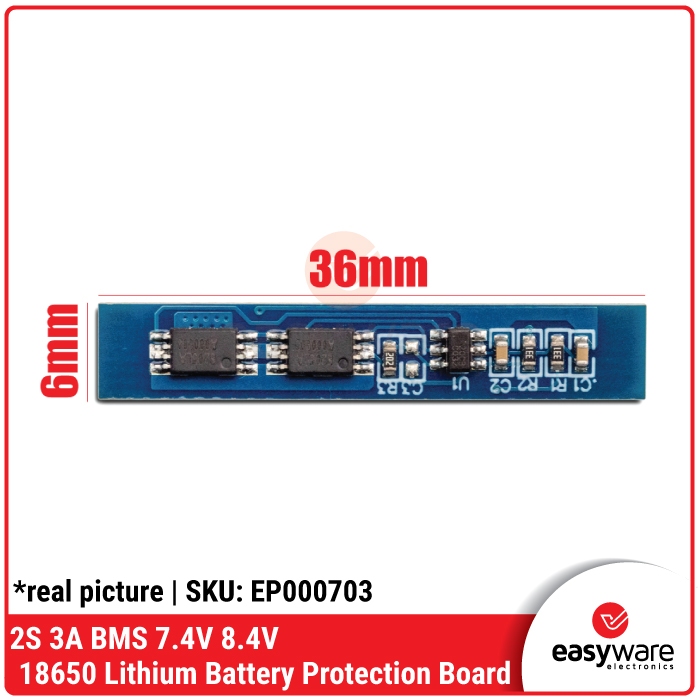 BMS 2S 3A Li-ion Lithium Battery 7.4V 8.4V 18650 Charger Protection Board Module - Gambar 2