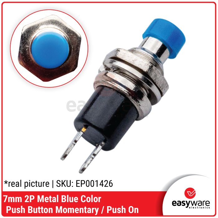 Push Button Switch DS-110 3A 250V Momentary – Saklar Tekan Lepas 7mm Metal - Image 6