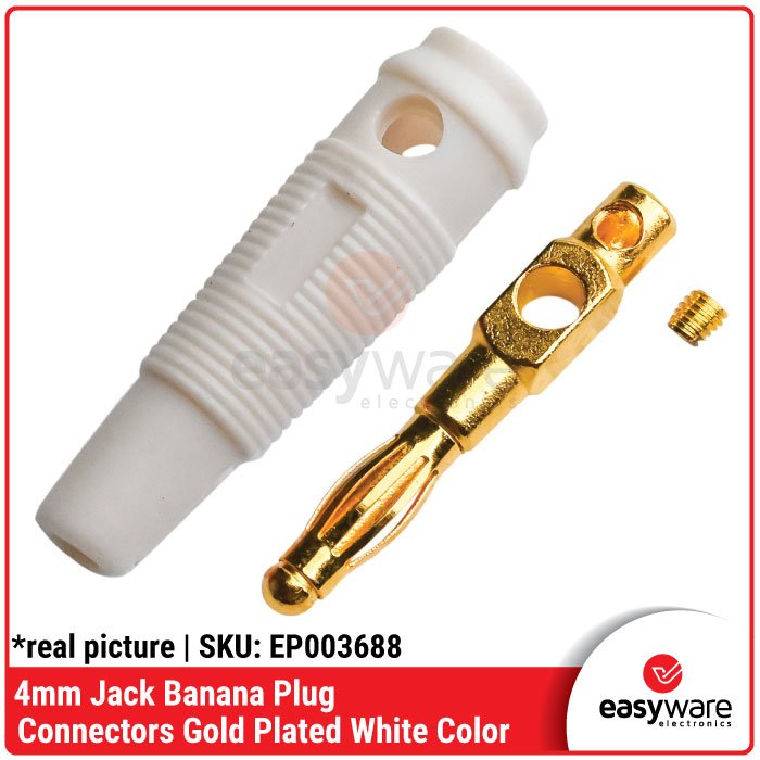 Banana Plug 4mm Gold Plated – Konektor Jack Audio & Power Supply Merah Kuning Hijau Biru Hitam Putih - Image 8