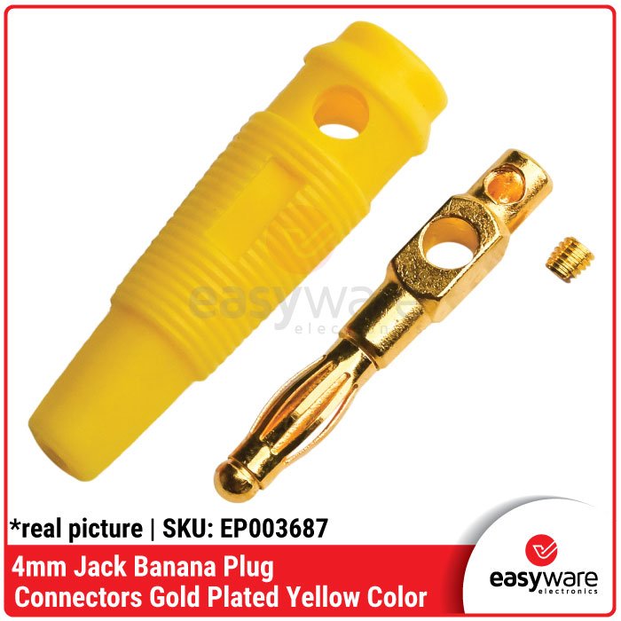 Banana Plug 4mm Gold Plated – Konektor Jack Audio & Power Supply Merah Kuning Hijau Biru Hitam Putih - Image 7