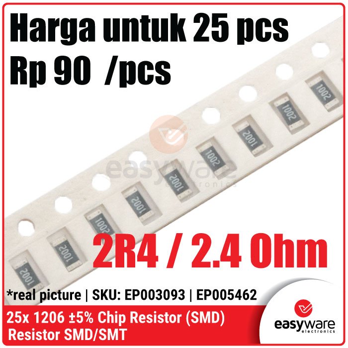 25pcs Resistor 1206 5% 0R 1R 1R5 1R8 2R4 2R7 3R3 5R6 8R2 15R 22R Chip Resistor SMD 1206 5% 1.5 Ohm 22 Ohm - Image 9