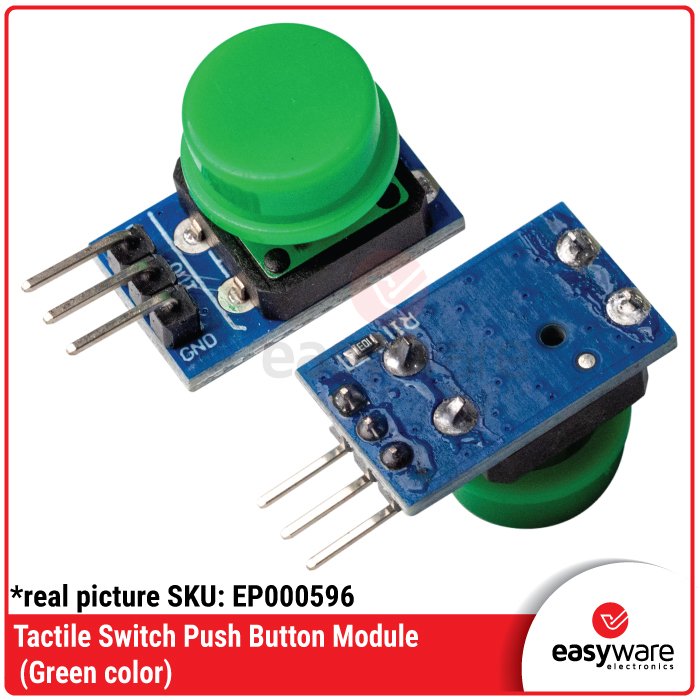 Modul Tactile Switch Push Button 12x12mm 3-Pin PCB – Red Green Blue Yellow Black - Image 5
