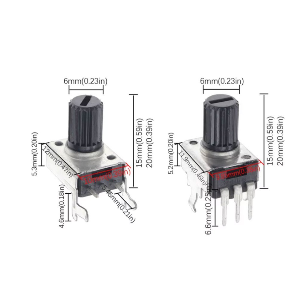 5pcs RV09 Potentiometer 3P Vertical Horizontal 12.5mm 15mm 20mm RV09 Potensio meter 1K 2K 5K 10K 20K 50K 100K Resistor Variabel - Image 2