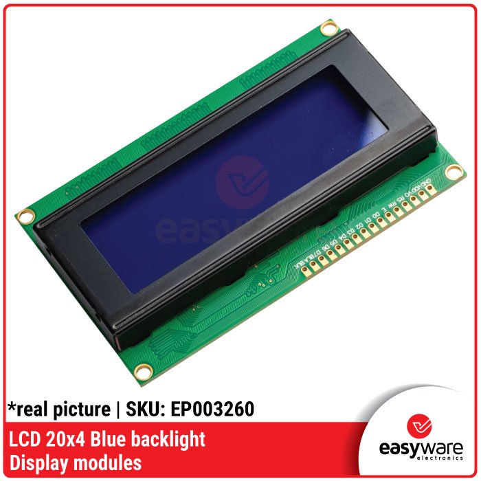 LCD 20×4 Blue Backlight Module LCD 2004 Backlight Biru untuk Arduino Tampilan 20 Karakter x 4 Baris