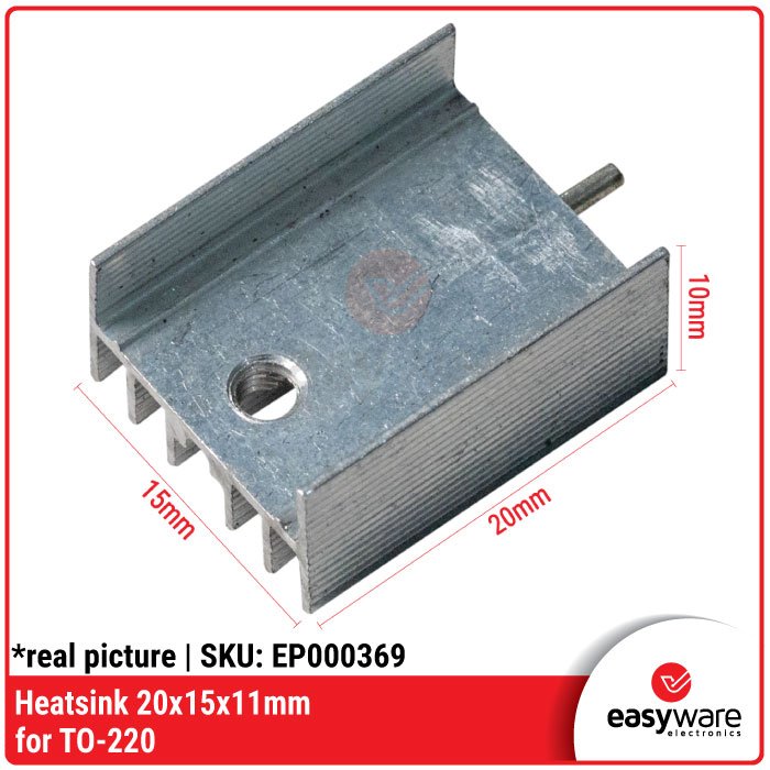 Heatsink 20x15x11mm for TO-220 Aluminium Heat Sink Transistor MOSFET Regulator - Image 2