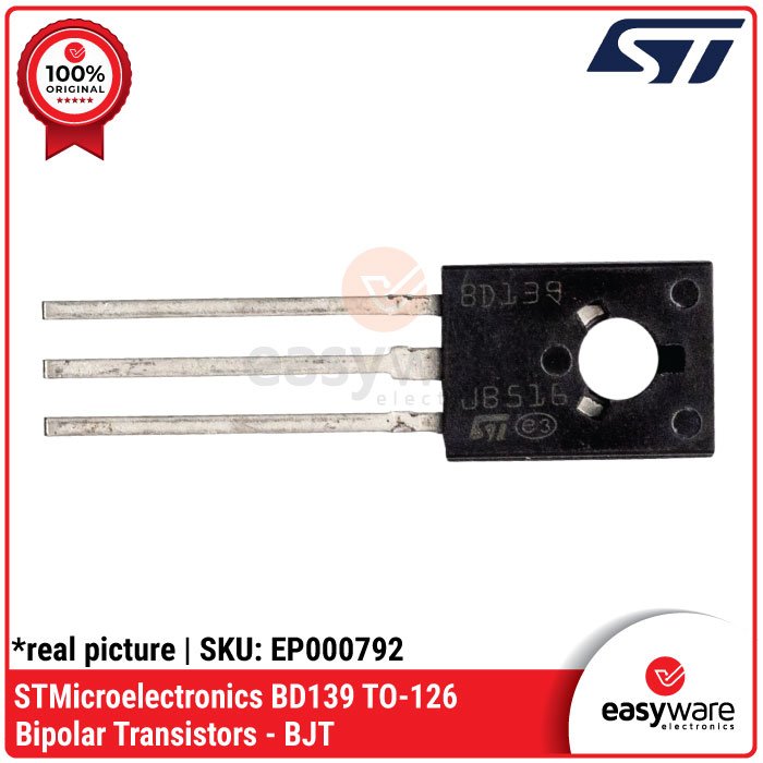 Transistor BD139 NPN TO-126 Original ST – Transistor Power Driver & Amplifier 80V - Image 2
