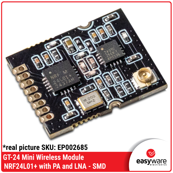 GT-24 Mini Wireless Module - NRF24L01+ with PA and LNA - SMD