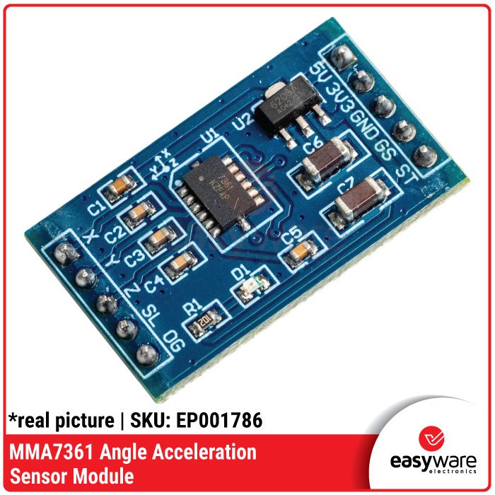 MMA7361 Angle Acceleration Sensor Module – Akselerometer 3-Axis Analog dengan Sensitivitas Atur