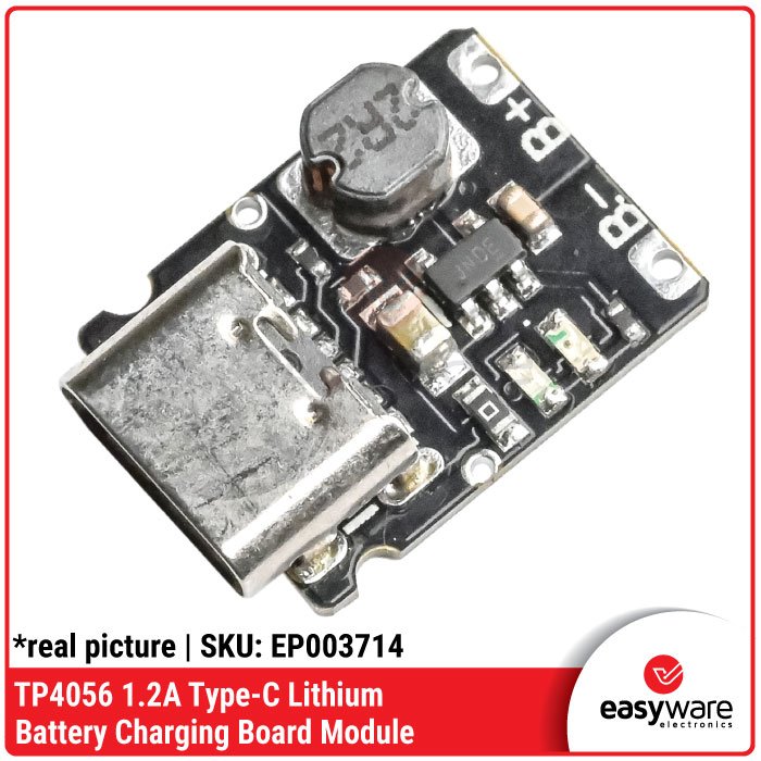 TP4056 Type-C Lithium Battery Charger Module 1.2A – Modul Cas Baterai 18650