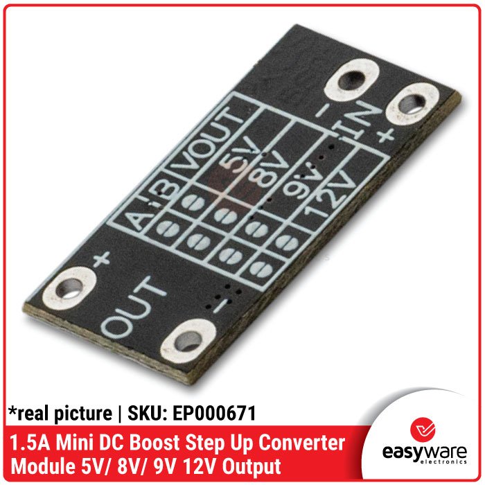 Mini DC-DC Boost Converter 1.5A – Penaik Tegangan Output 5V, 8V, 9V, 12V - Image 3