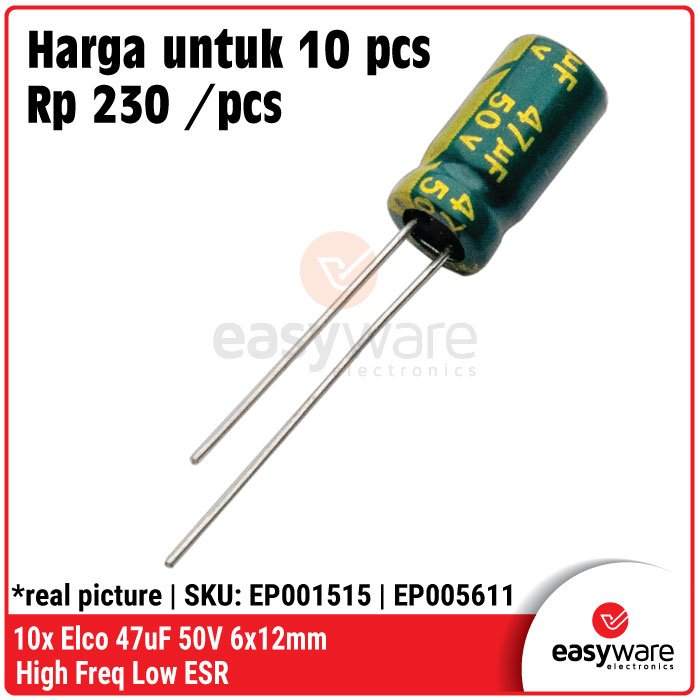 10x Elco High Frequency Low ESR Elco 22uf 33uF 47uF/50V 47uF/63V 47uF/100V 100uF/35V Elektrolit Kapasitor - Image 5