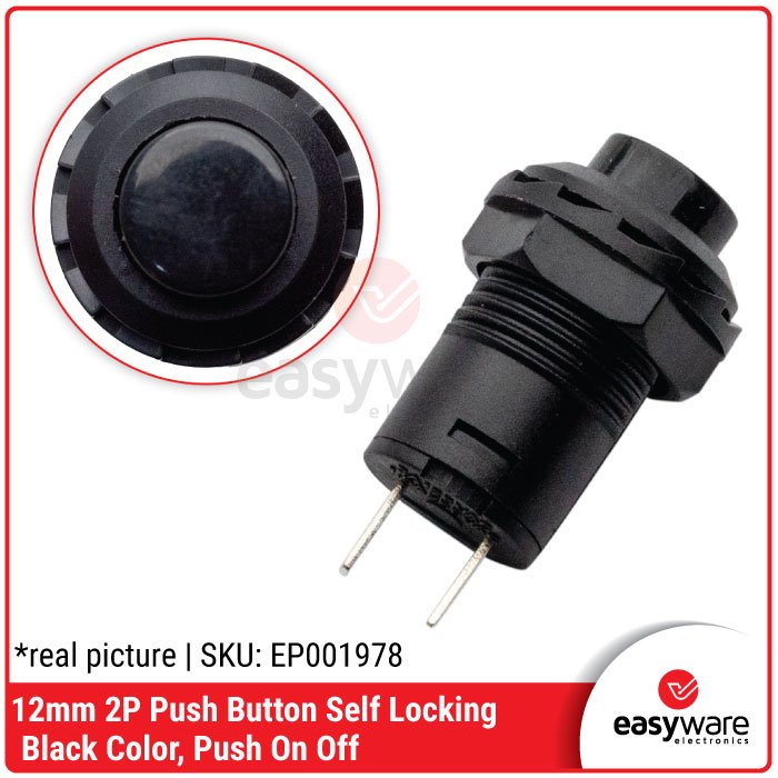Push Button 12mm Self Lock Push On Tombol Saklar 12mm Switch On All Color - Image 2