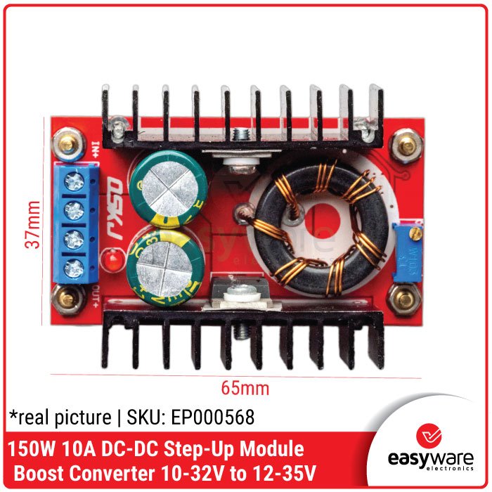150W 10A DC-DC Step-Up Boost Converter – Modul Penaik Tegangan High Power - Image 2