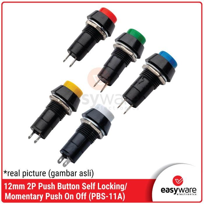 Push Button 12mm Self Locking Momentary Push On Off Light LED PBS-11A PBS 11B Red Green Blue Yellow White Reset Button 2P Self-lock No Lock Reset 1A 250V - Image 4