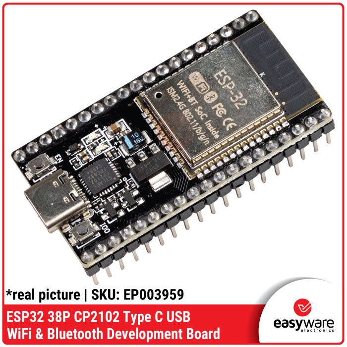 ESP32 Development Board 38 Pin Type C – Modul WiFi & Bluetooth Dual Core CP2102