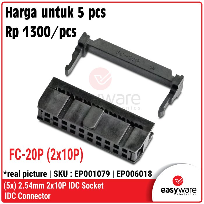 5pcs 2.54mm IDC SOCKET 6P 8P 10P 12P 14P 16P 20P SOCKET FEMALE IDC 2×3 2×4 2×5 2×6 2×7 2×8 2×10 FC-10P FC-16P SOKET IDC CONNECTOR - Image 5